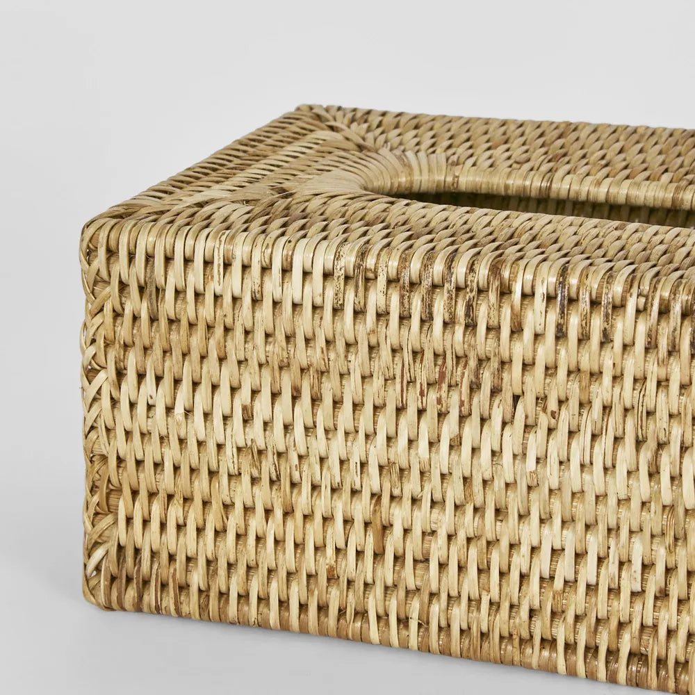 Rattan Tissue Box Cover Natural