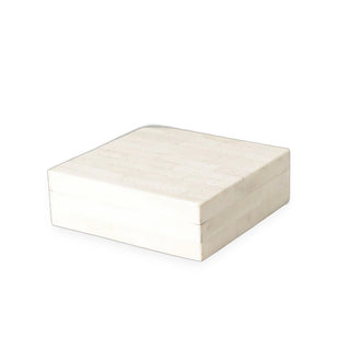 White Bone Carved Box - handmade natural bone decorative box