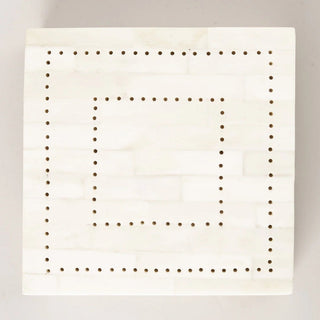 White Bone Carved Box detail - bone inlay pattern