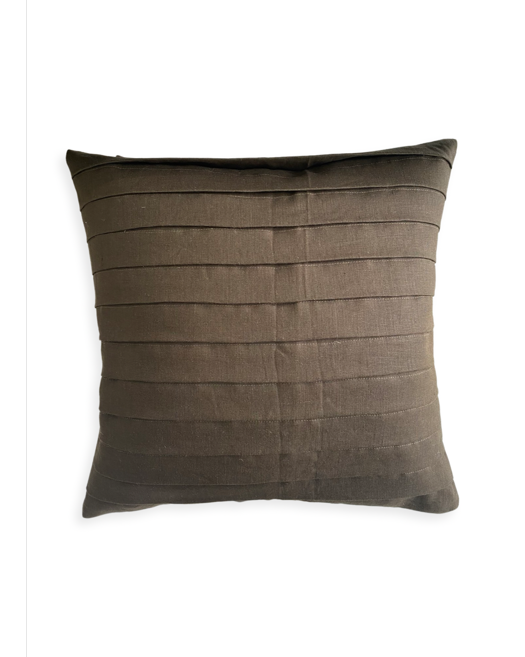 Olive Linen Fold Cushion