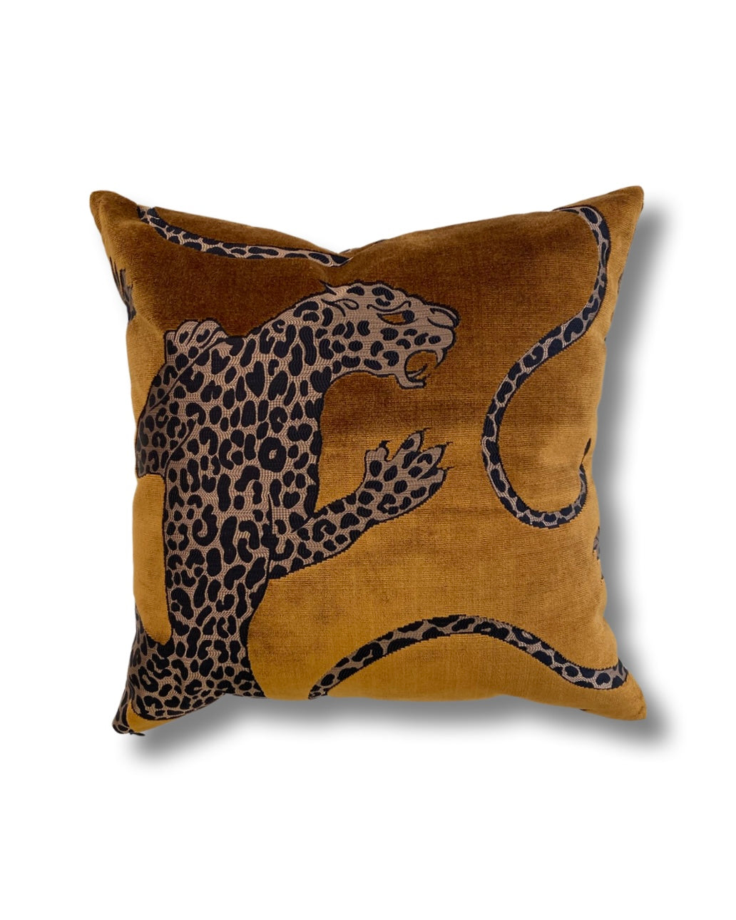 Panthera Gold Velvet Cushion