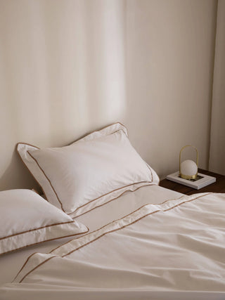 Grosgrain Caramel Egyptian Cotton Pillowcases Pair