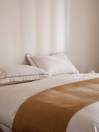 Grosgrain Caramel Egyptian Cotton Pillowcases Pair