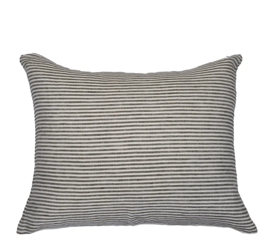 Linen Stripe Cushion Olive Green