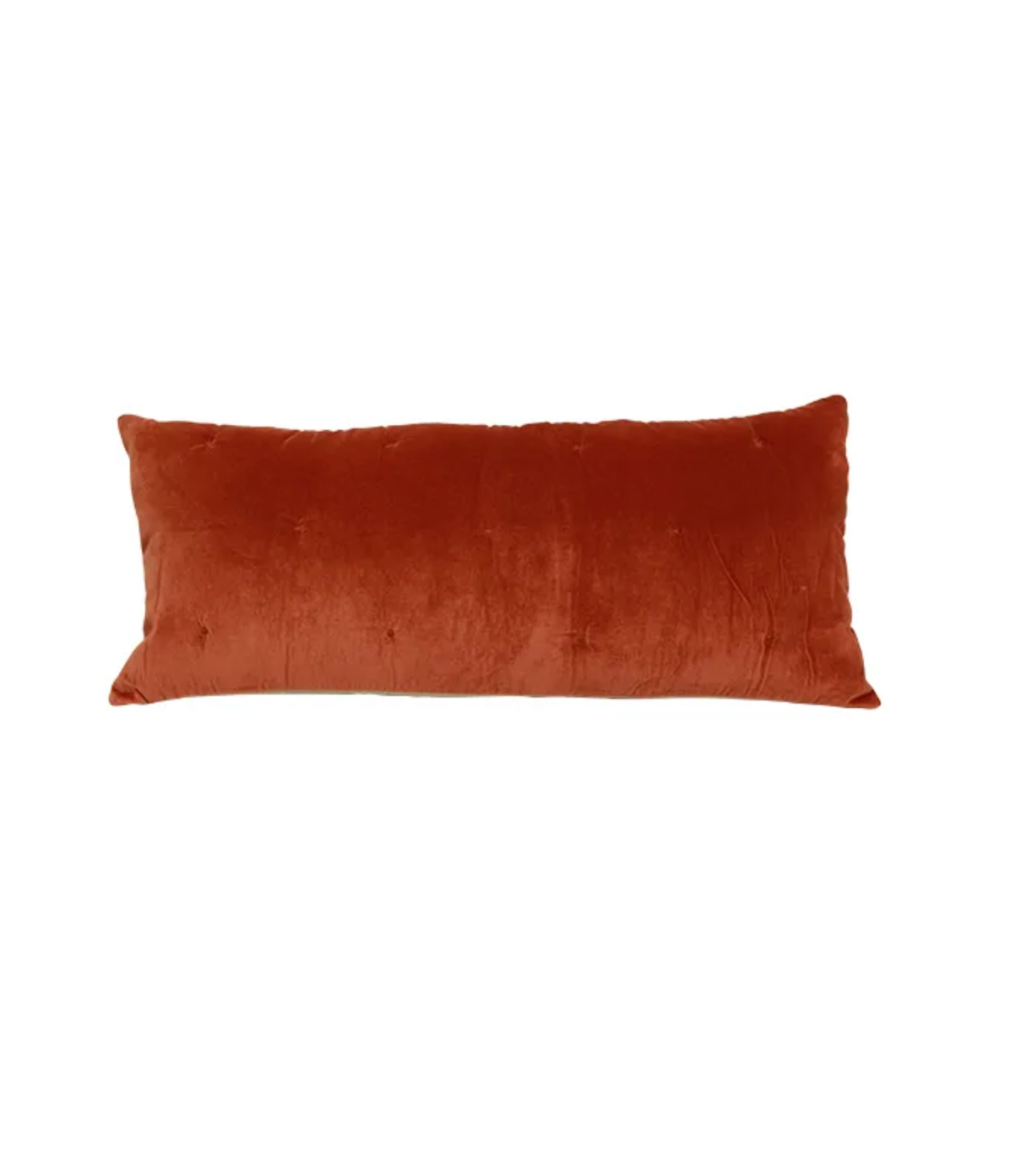 Burnt Orange Velvet Lumbar Cushion