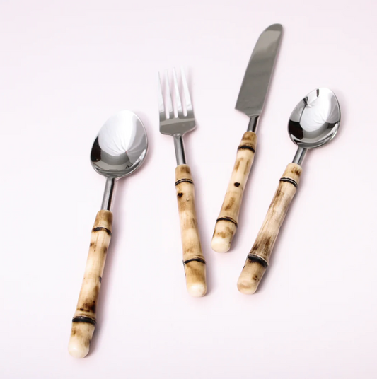 Faux Bamboo Cutlery set of 4 place settings