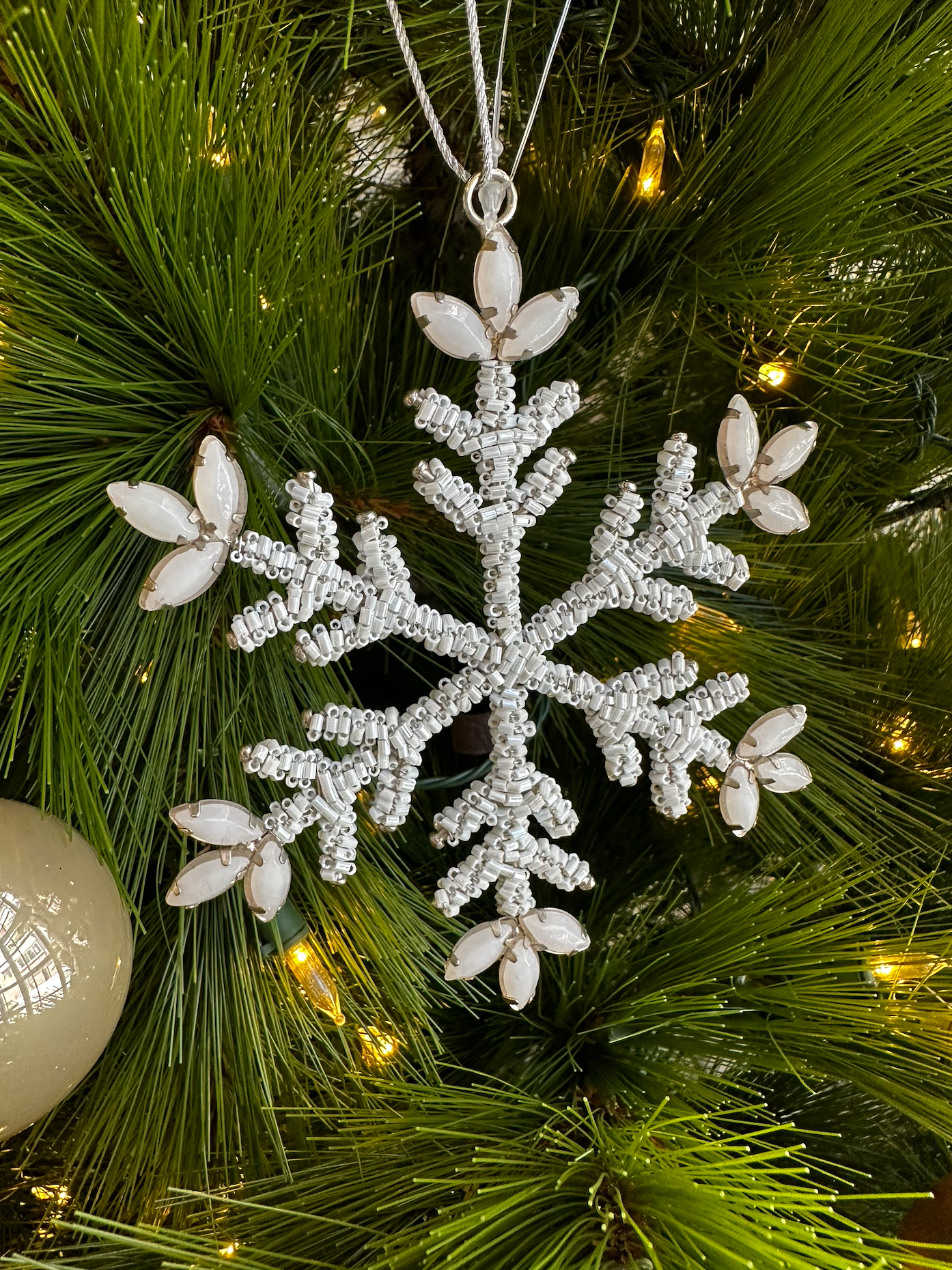 Beaded Wire Jewel Snowflake